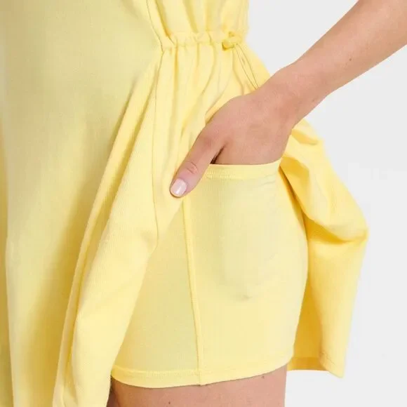 JoyLab - Women's Washed Jersey Active Dress - JoyLab Yellow Yellow - Picture 4 of 4